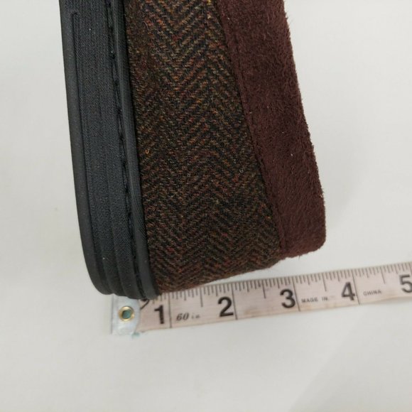 Isotoner Mens Slip On Moccasin Slipper Brown Textile Herringbone Lined 10-11 - Picture 8 of 10